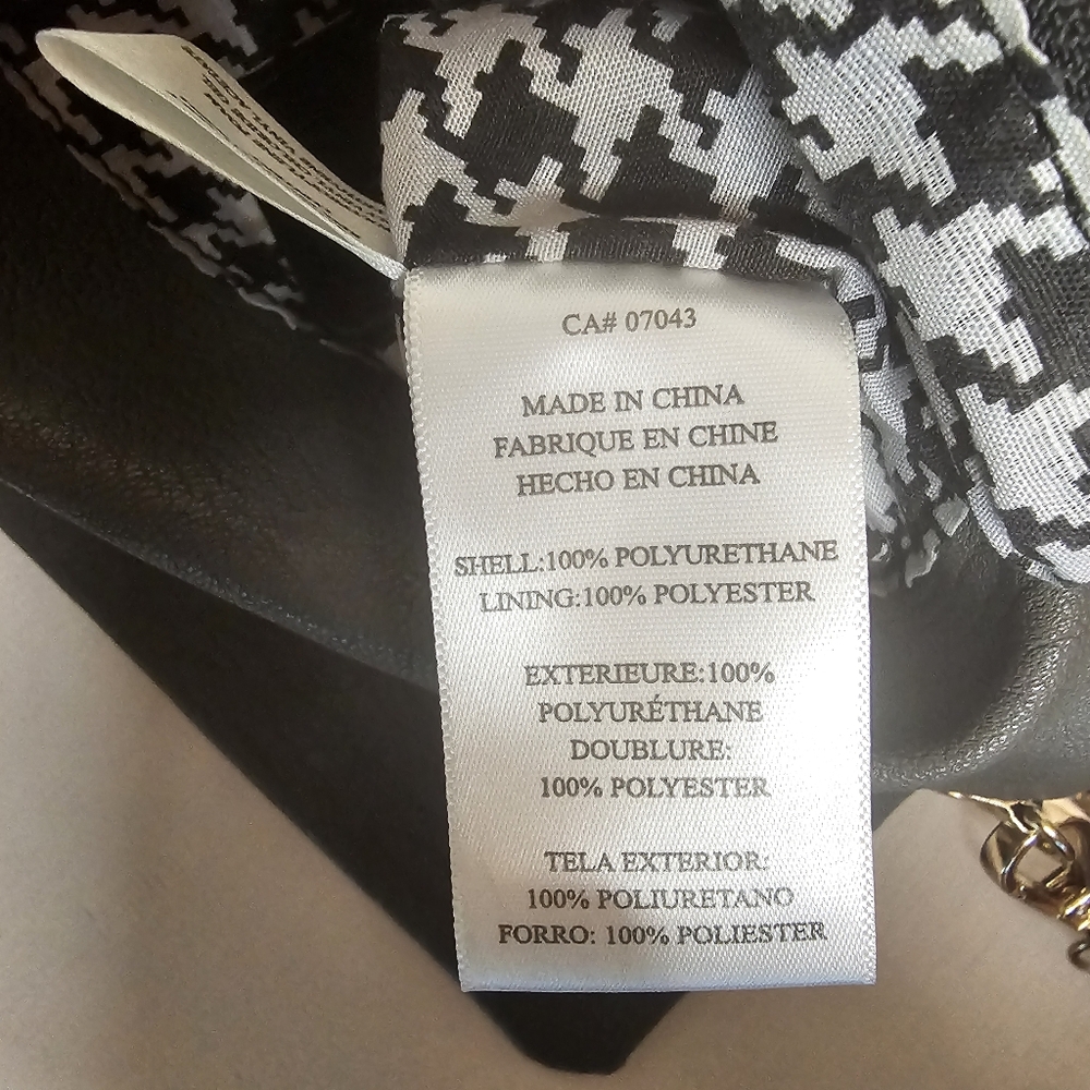 [CESCA] Gray, Wht & Blk Vegan Leather Crossbody Bag/Clutch Removable Gold Chain - Picture 5 of 15